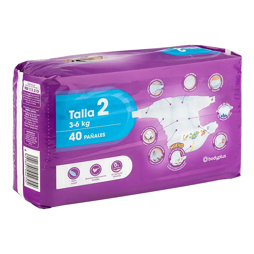 Pañal Bodyplus 40 unidades Talla 2