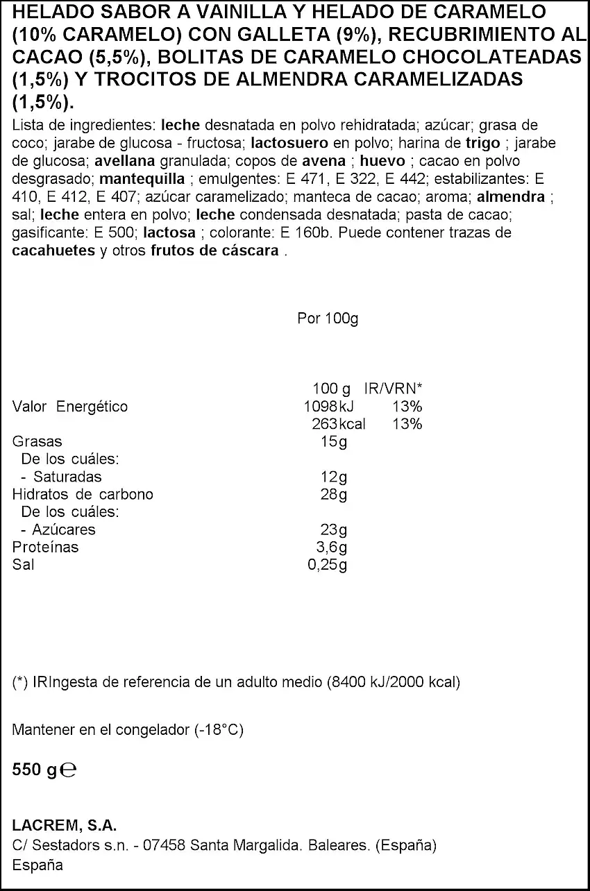 Tarta La Menorquina 1l fantástica