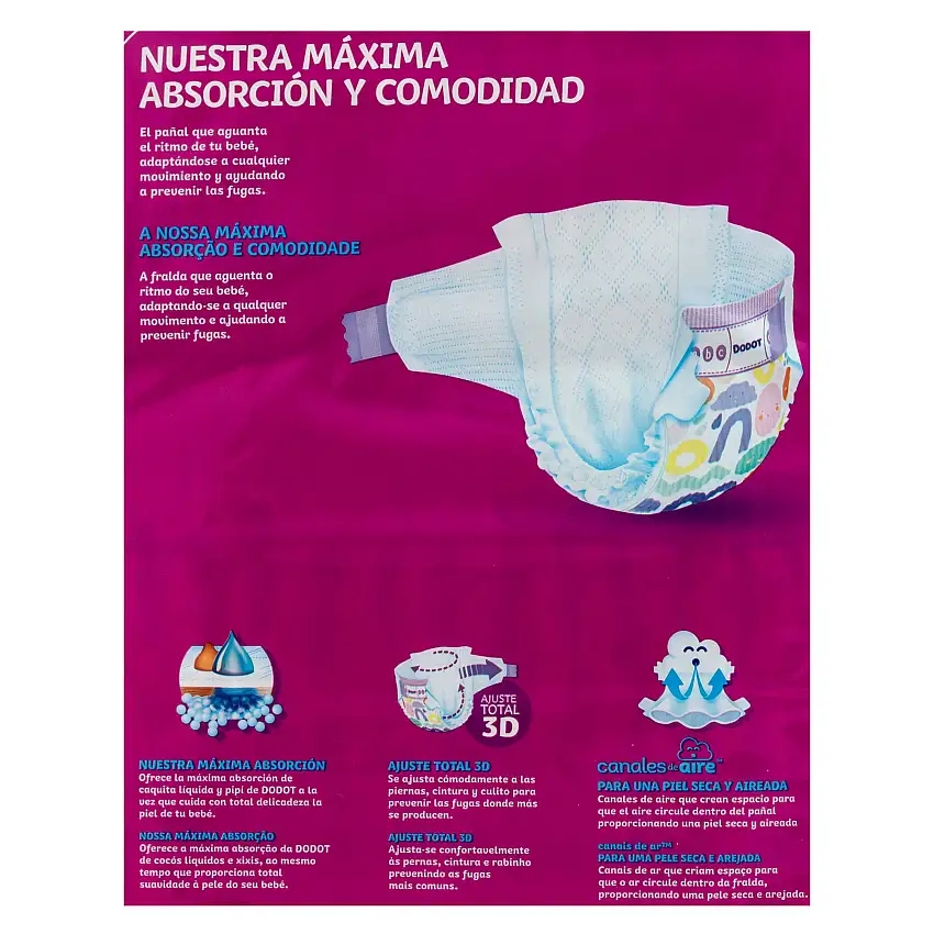 Pañales Dodot Activity 58 uds talla 4 , 9kg-14kg,