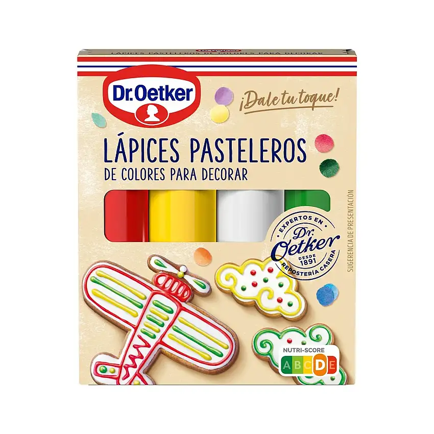 Lápices pasteleros de colores Dr Oetker 76g
