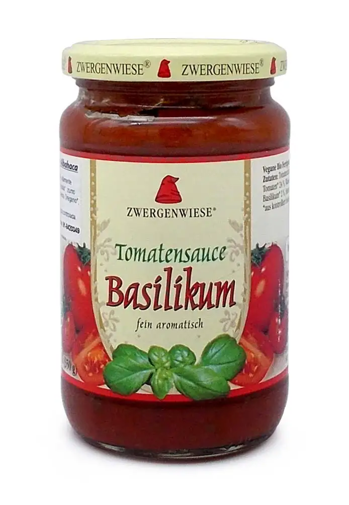 ZWERGENWIESE - SALSA DE TOMATE CON ALBAHACA 350g BIO