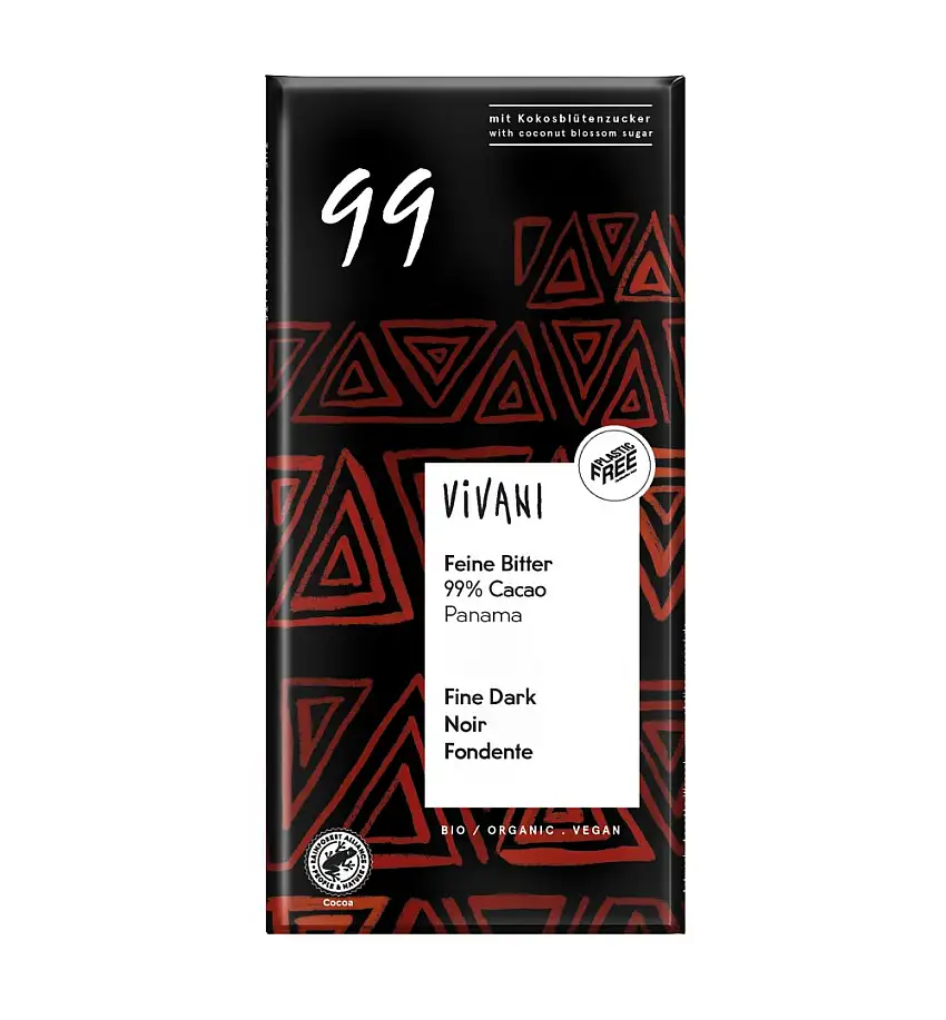 Chocolate negro 99% de cacao de Panamá Vivani 80g | ecológico
