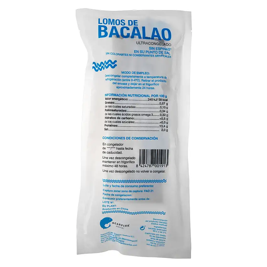Bacalao en lomos Scanfisk 430g