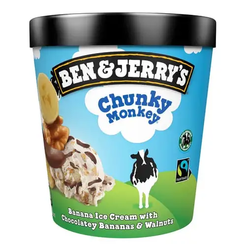 Helado Ben and Jerrys Chunky Monkey banana nueces 465ml