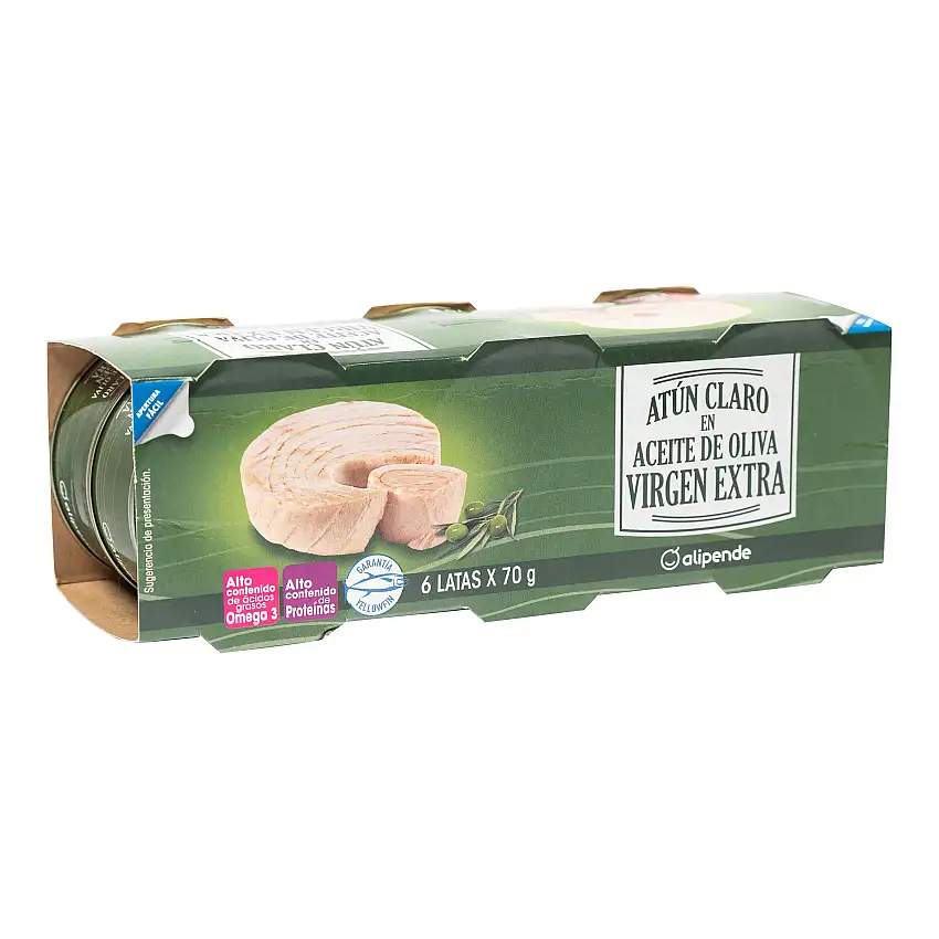 Atún claro Alipende pack 6 en aceite oliva virgen extra