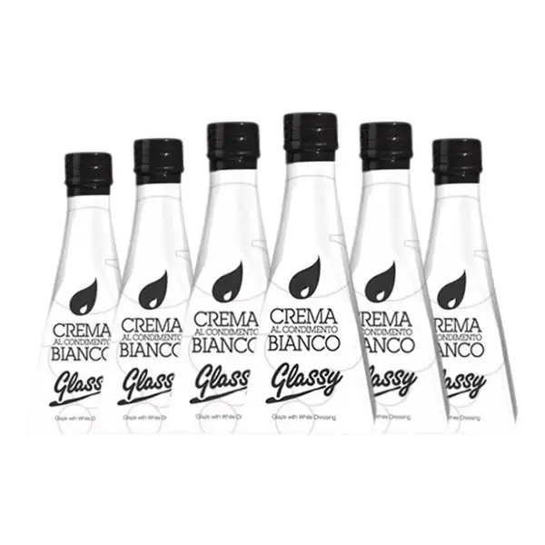Vinagre Glassy Bianco — Blanco, Crema Botellín 25 cl (Caja de 6 unidades)