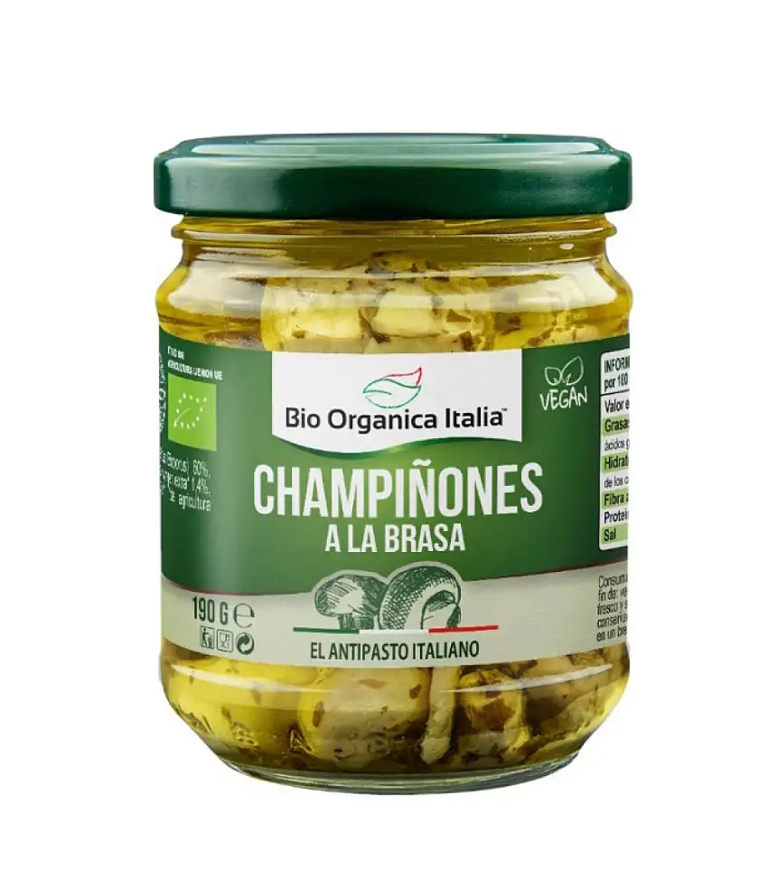 Champiñones a la brasa en aceite Bio Organica Italia 190g | ecológico