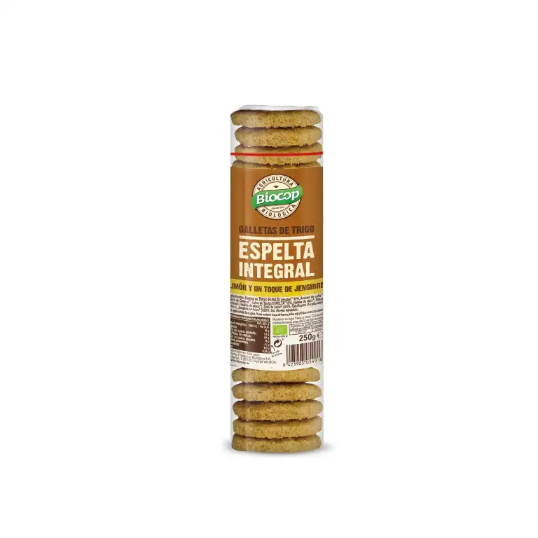 Galletas integrales de espelta con limón y jengibre 250g BIO Biocop