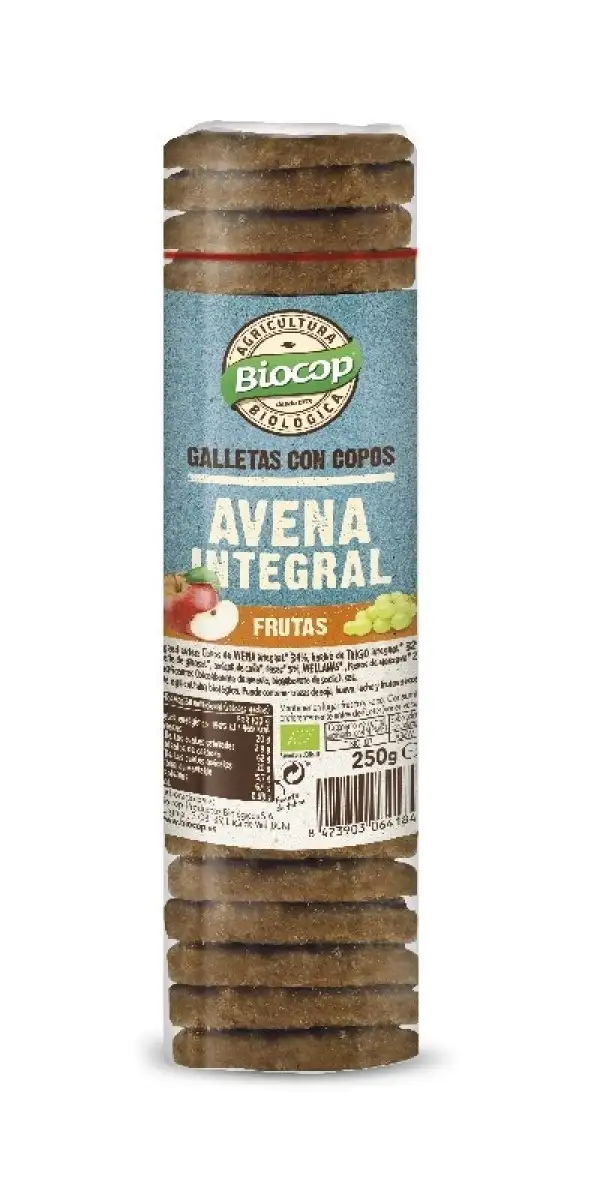 Galleta integral de avena con frutas ecológica 250g Biocop