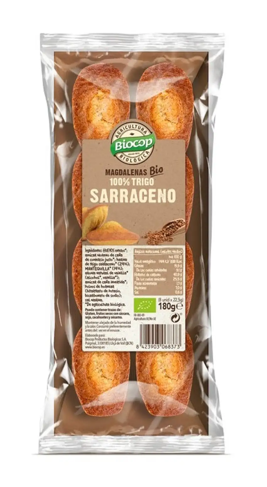 BIOCOP - MAGDALENAS DE SARRACENO 180g BIO