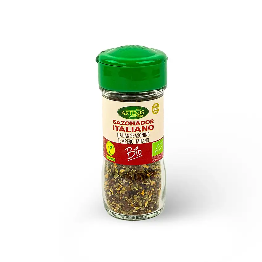 Sazonador Italiano (Tomate, sal, albahaca, orégano, ajo y cebolla) Artemis 28g | Ecológico
