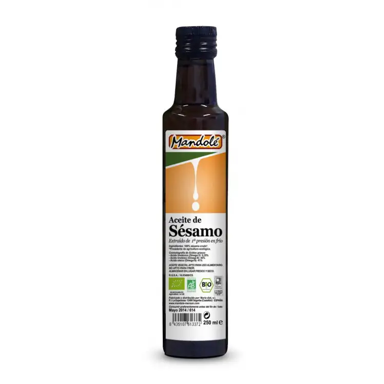 Aceite de sésamo crudo 250ml Mandolé | ecológico