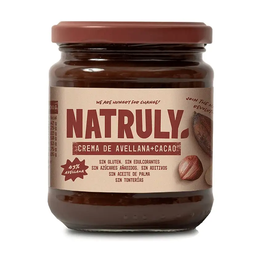 Crema de avellanas y cacao sin azúcar Natruly 300g