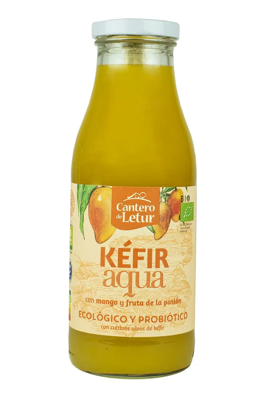 Kéfir Aqua sin lactosa con mango y fruta de la pasión Cantero de Letur 500ml | Ecológico