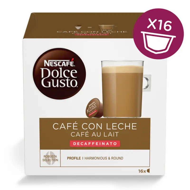 Dolce Gusto Café con Leche Descafeinado 16 Caps. - Ahorrocash