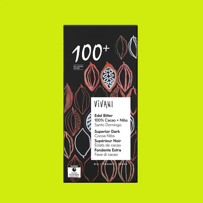 CHOCOLATE NEGRO 100% CON PEPITAS DE CACAO ECO