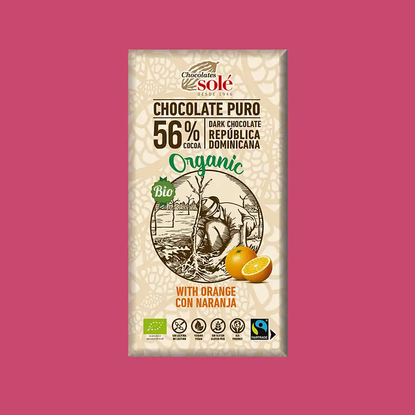 CHOCOLATE NEGRO 56% NARANJA ECO