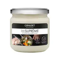 Salsa suprema fresca con caldo de pollo casero, tarro de 40 cl