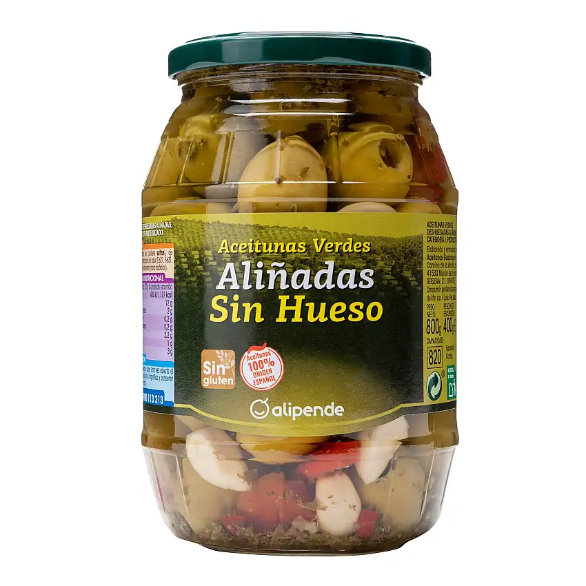 Aceitunas sin hueso Alipende 400g gordal aliñada