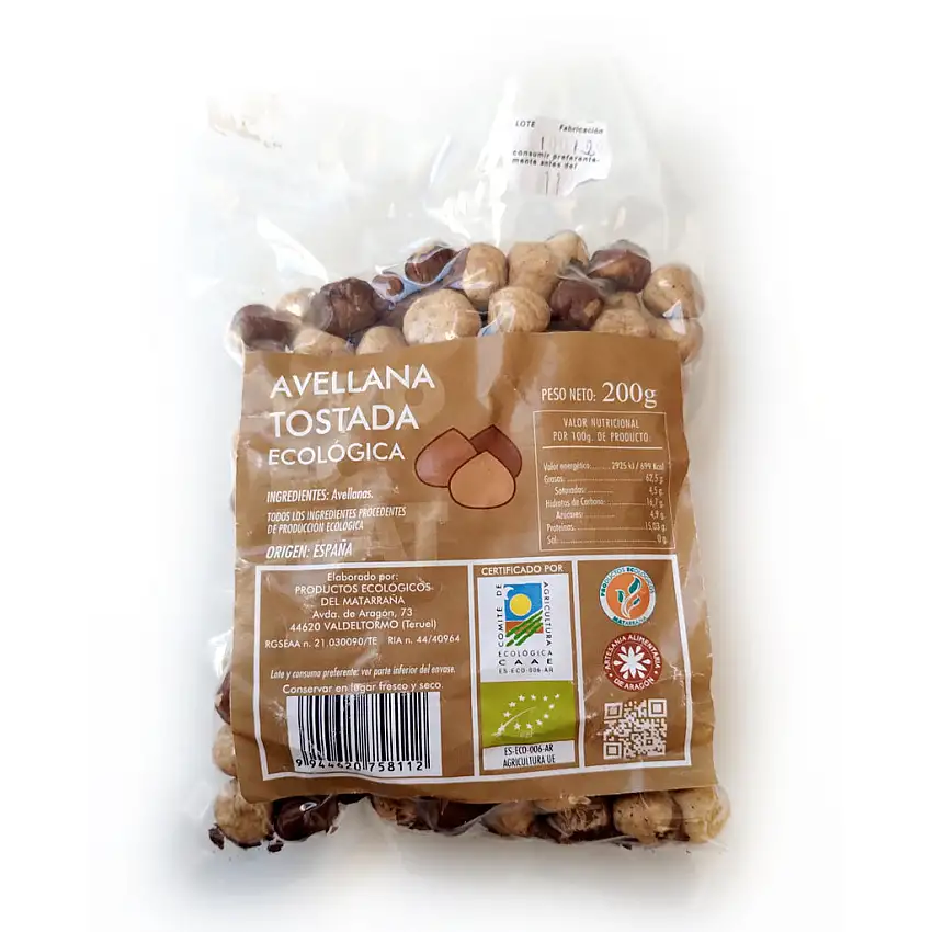 AVELLANA TOSTADA ECOLÓGICA