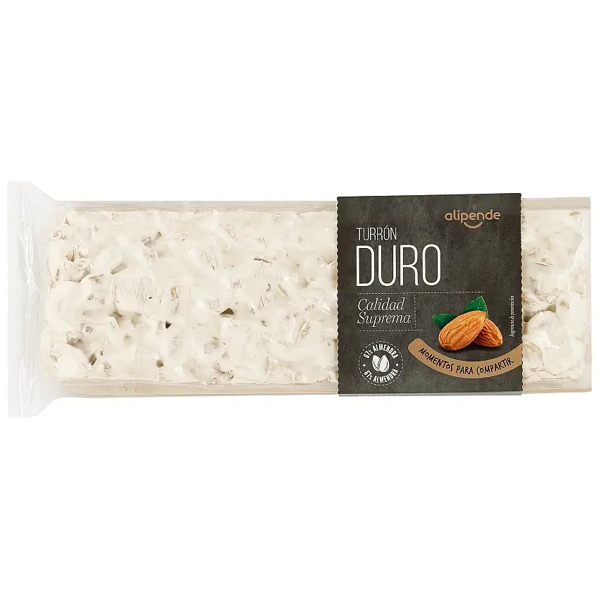 Turrón duro con 67% de almendra Alipende 300g