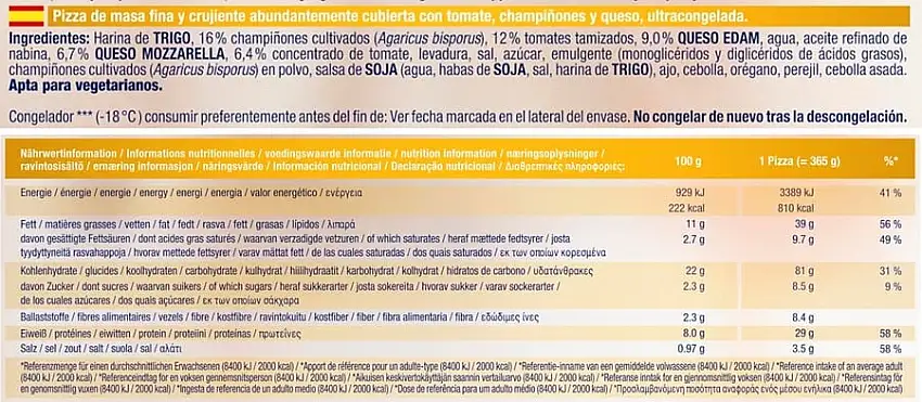 Pizza Ristorante Dr Oetker 365g funghi