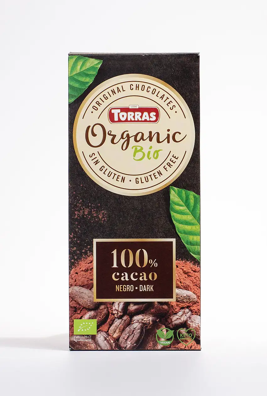 Chocolate Organic BIO 100% CACAO Torras 100g