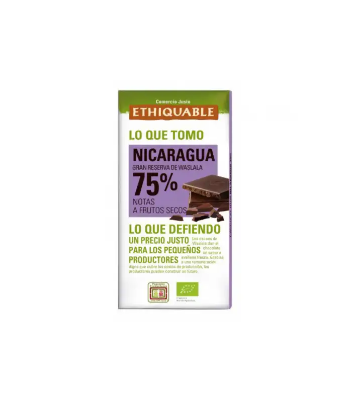 CHOCOLATE NEGRO 75% NICARAGUA BIO 100g ETHIQUABLE