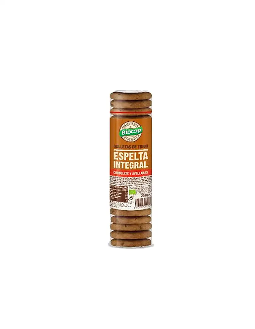 Galletas de espelta integral chocolate y avellanas Biocop 250 gr