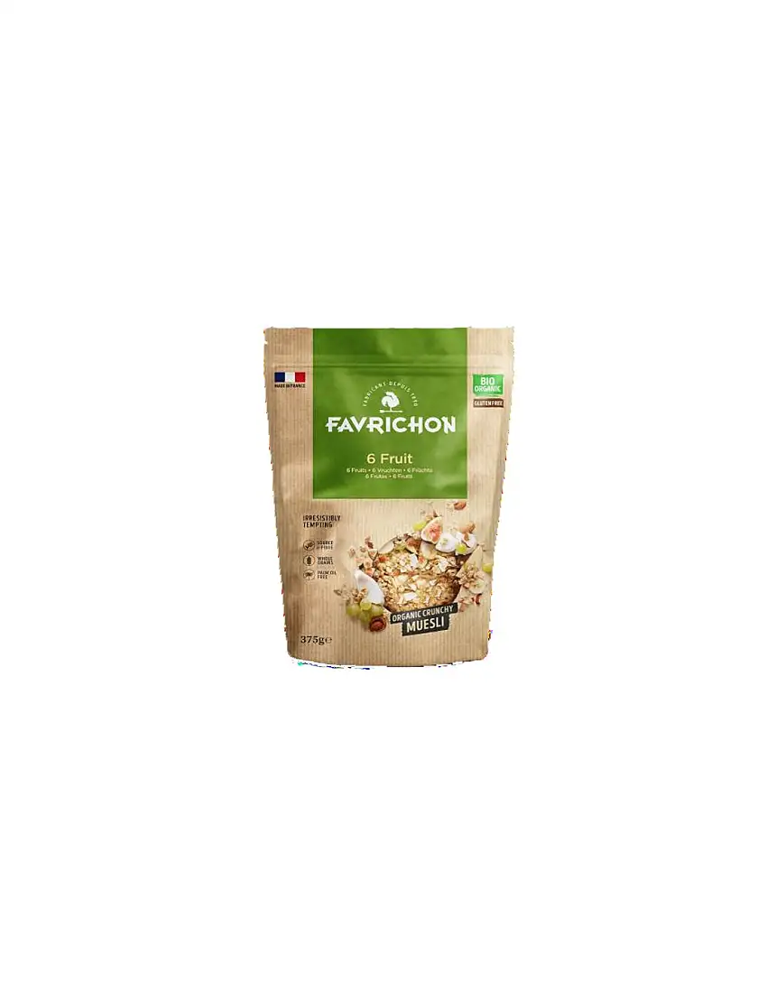 Muesli crujiente 6 frutas Favrichon 375 gr