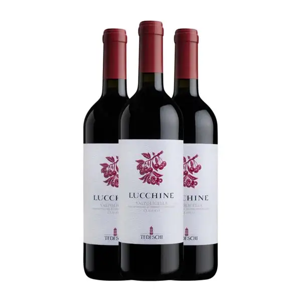 Tedeschi Lucchine Trocken — Seco Valpolicella Classico — Clásico 75 cl Vino Tinto (Caja de 3 unidades)