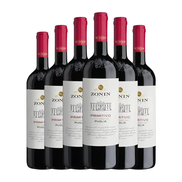 Zonin Primitivo Puglia Classico — Clásico 75 cl Vino Tinto (Caja de 6 unidades)