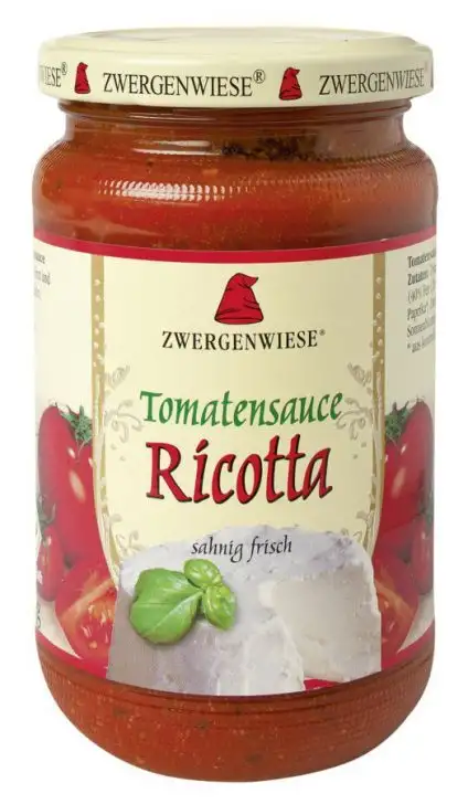 ZWERGENWIESE - SALSA DE TOMATE CON QUESO RICOTTA BIO 350g