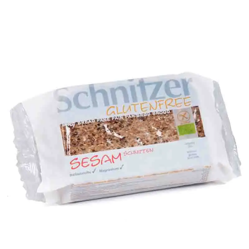 SCHNITZER - PAN FERMENTADO SIN GLUTEN DE SARRACENO Y SESAMO 250g BIO