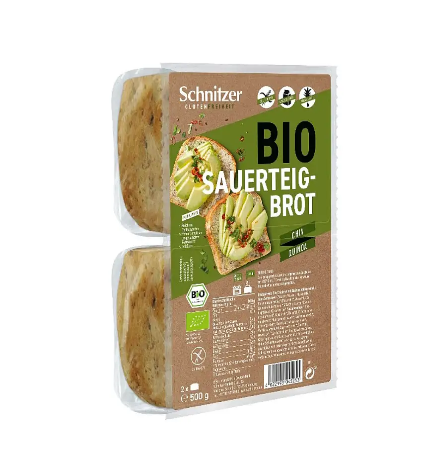 Pan de molde sin gluten con chia y quinoa Schnitzer 500g | ecológico