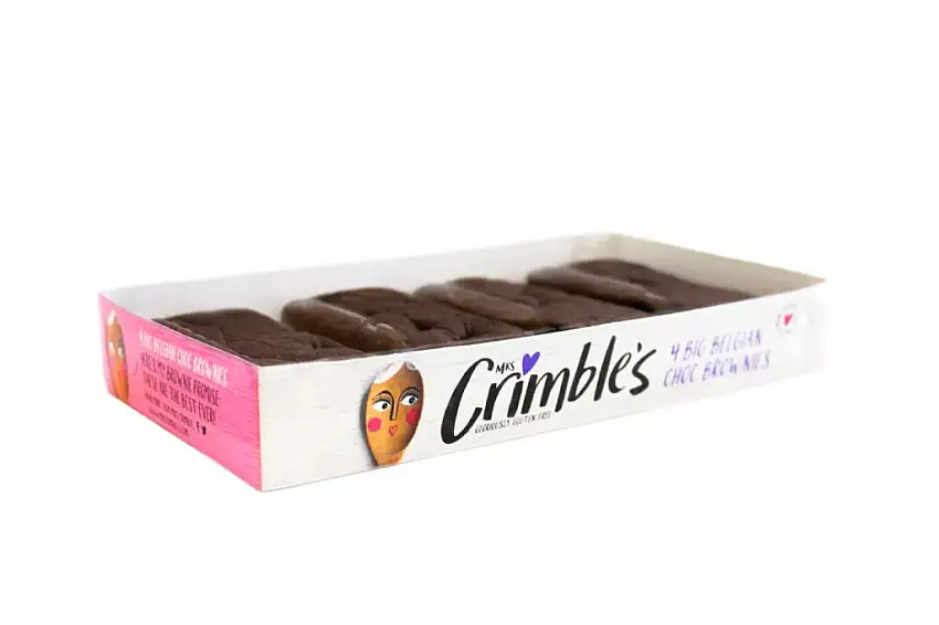 Brownies de Doble Chocolate Mrs Crimbles 190g   Sin Gluten y Vegetarianos