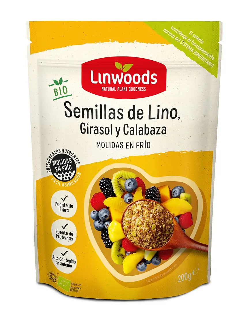 Semillas de lino girasol y calabaza molidas en frío 200g Linwoods | ecológico