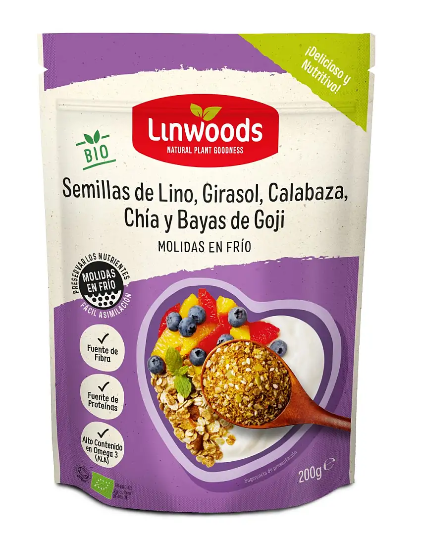 Semillas de lino girasol calabaza chía y goji Linwoods 200g | ecológico