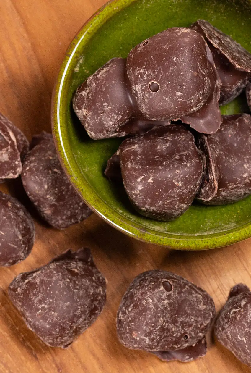 Jengibre recubierto de chocolate