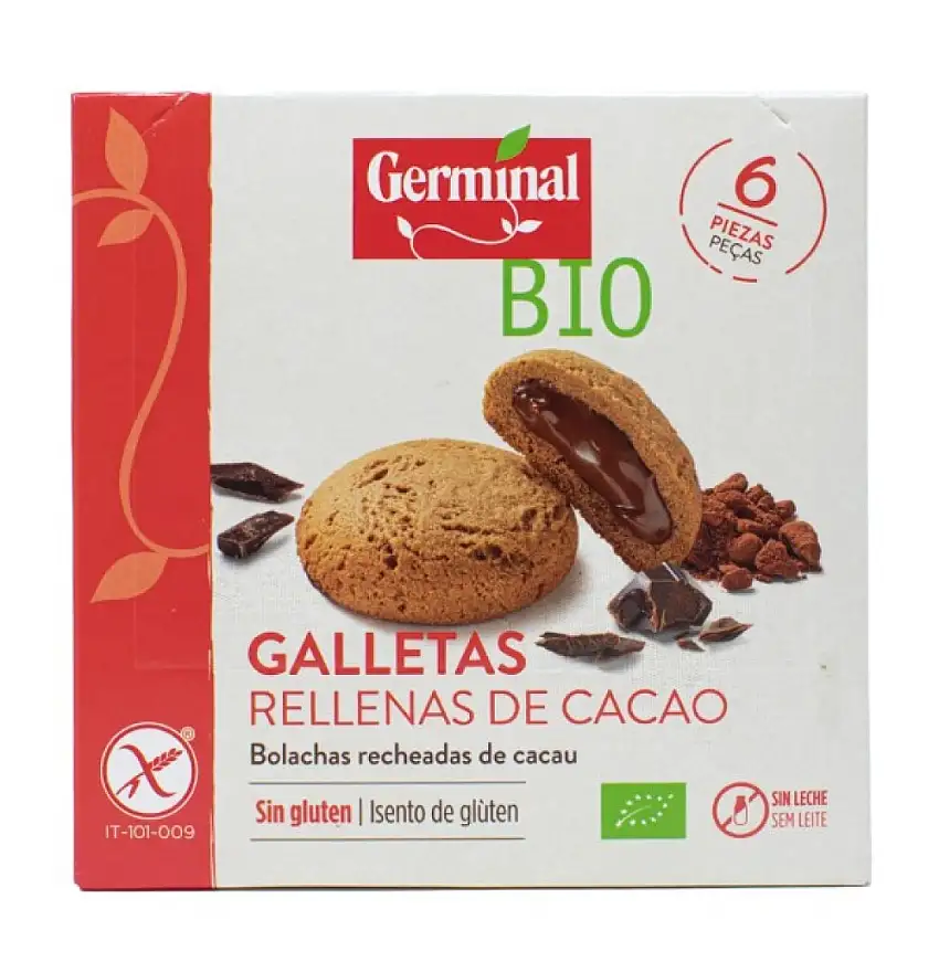 Galletas sin gluten rellenas de cacao 200g Germinal | ecológico