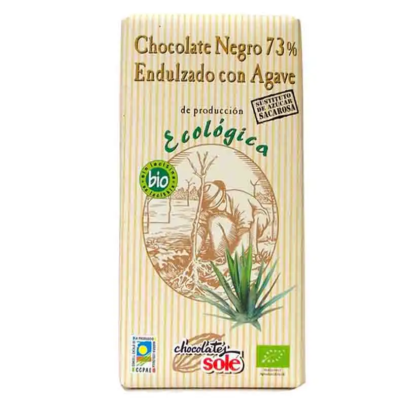 SOLE - CHOCOLATE NEGRO 73% CON AGAVE 100g BIO
