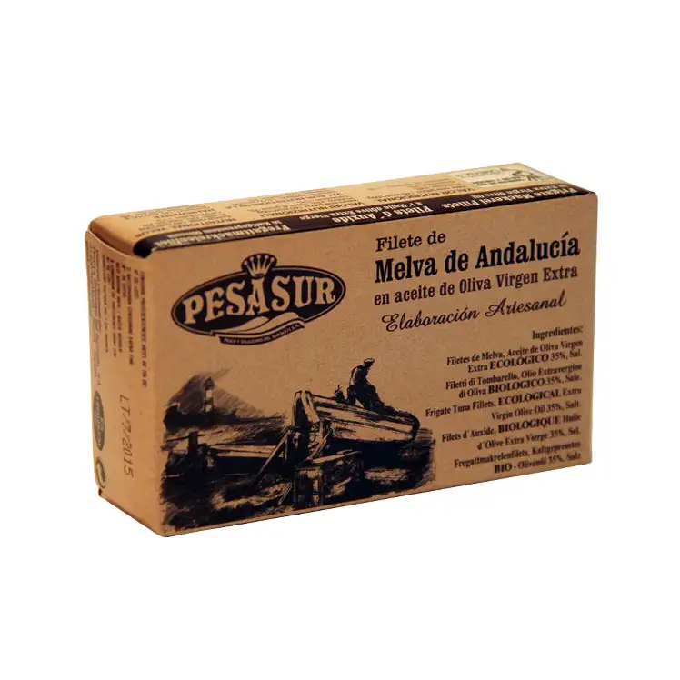 Filete de melva de Andalucía en aceite de oliva ecológico lata 120g Pesasur