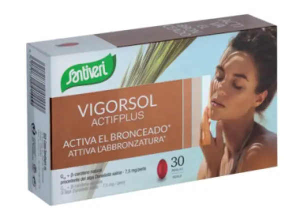 Vigorsol actifplus activa el bronceado 30 perlas Santiveri