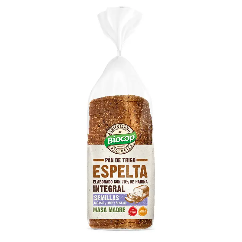 Pan de molde integral de espelta con semillas 400g Biocop | ecológico