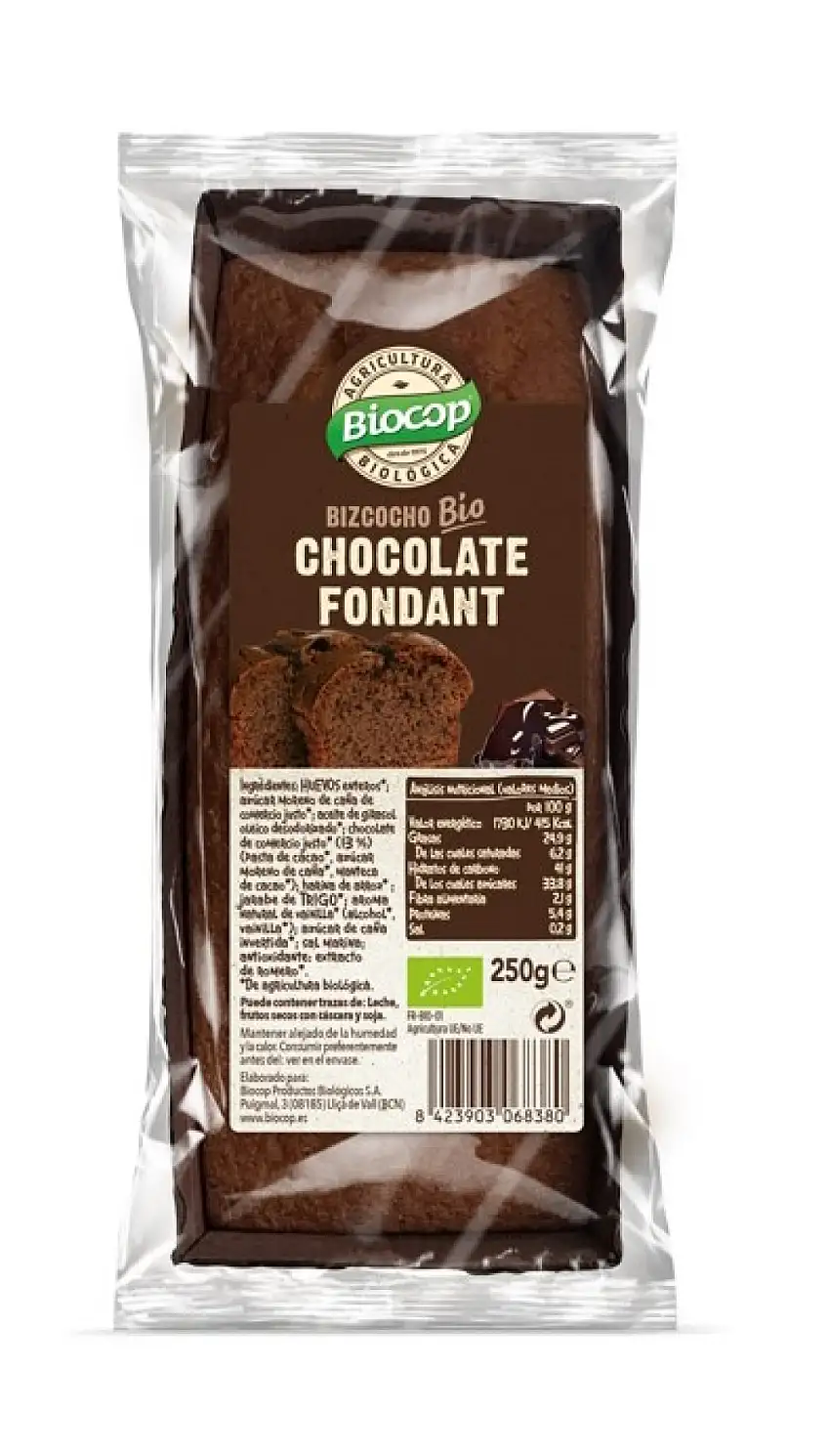 Bizcocho de chocolate fondant Biocop 250g | ecológico