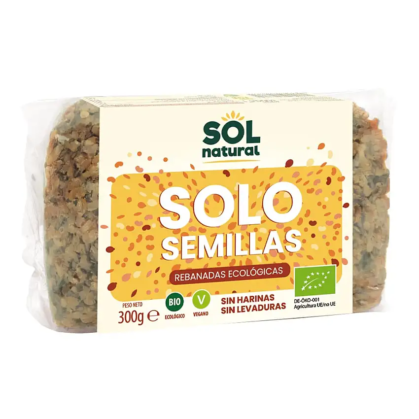Pan solo semillas sin harina sin levadura Sol Natural 300g | ecológico
