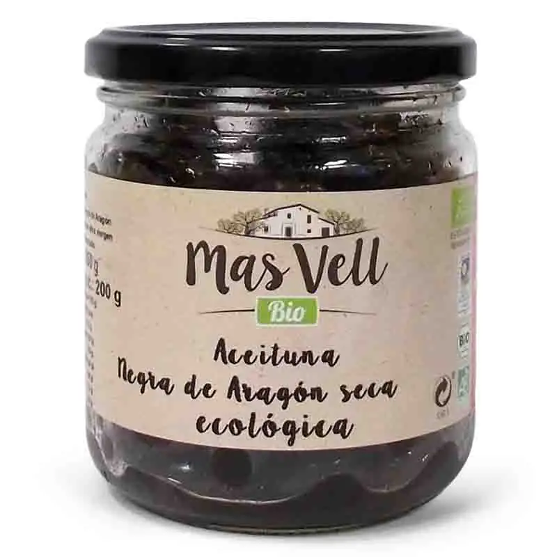 Aceituna negra seca de Aragón 210g BIO MasVell