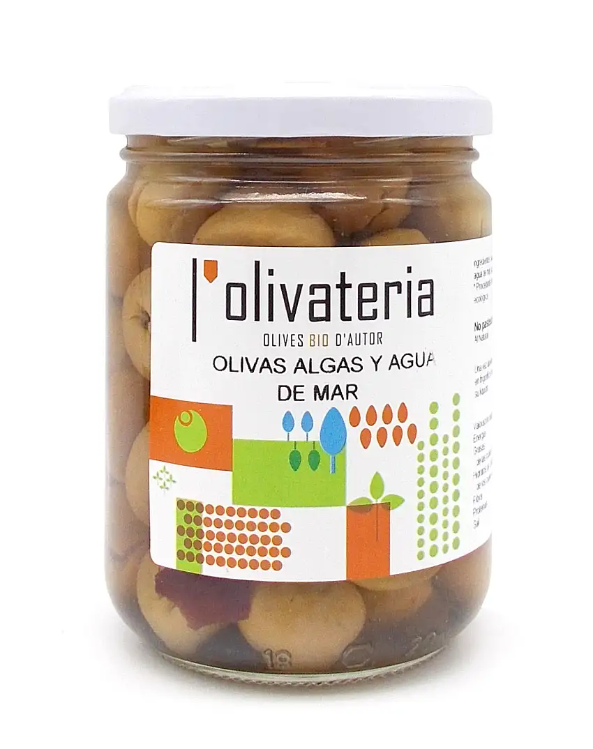 Aceitunas con algas y agua de mar Olivateria 225g | Ecológico
