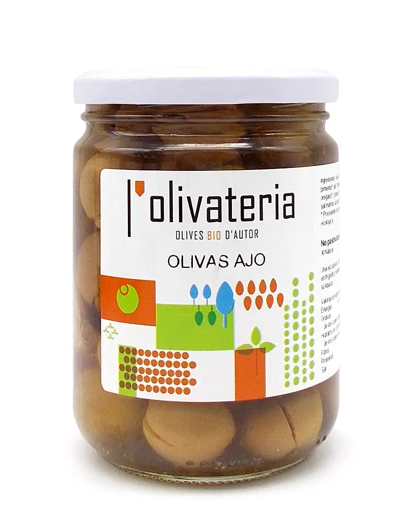 Aceitunas con ajo Olivateria 225g | Ecológico