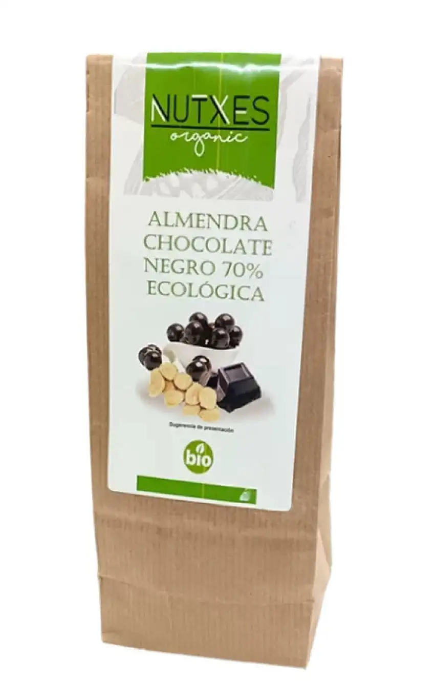 Almendra con chocolate negro al 70% Nutxes 200g | ecológico